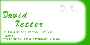 david ketter business card